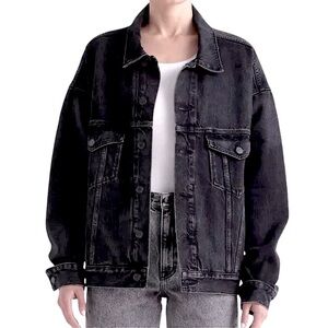 EDWIN Jeans Alexa Irony Oversized Denim Jacket Black Size L